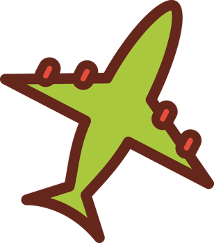 Airplane flat icon 3 colors. png