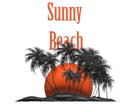 Sunny beach 3d png