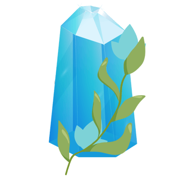 Crystal. Curative Transparent Healing Quartz. Gradient Clear Bright Gem with Flower. Floral Magic Stone png