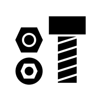 Nut Bolt Icon Vector Symbol Design Illustration