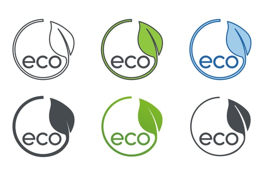Eco friendly, Healthy natural product label  Icon symbol template for graphic and web design collection logo vector illustration