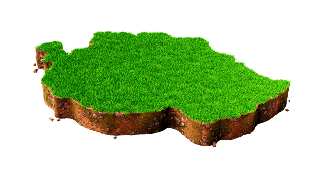 Tanzania Map Grass and ground texture 3d illustration png