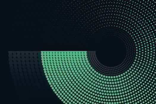 Halftone texture with green dots on a black background. Minimalism, vector. Background for posters, sites, business cards, postcards, interior design vector