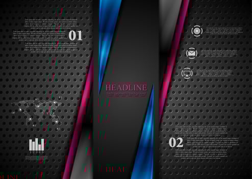 Abstract bright glowing tech brochure background vector