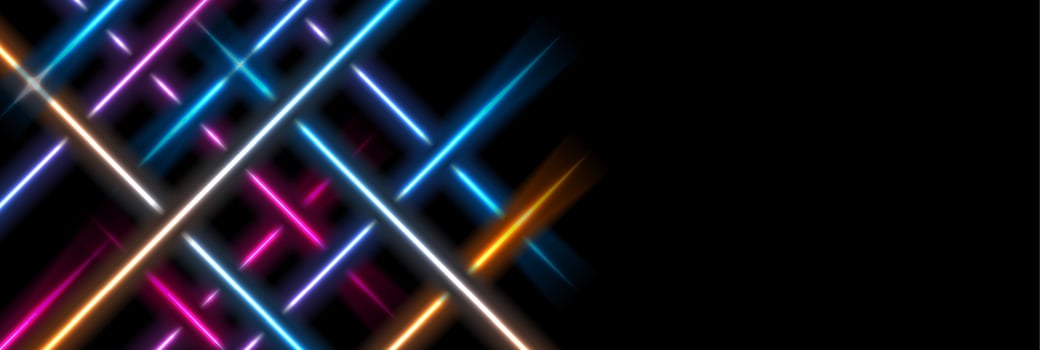Glowing neon colorful stripes abstract background vector