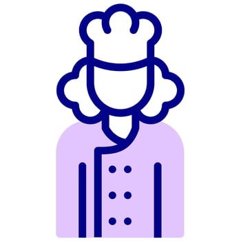female chef avatar vector colored icon