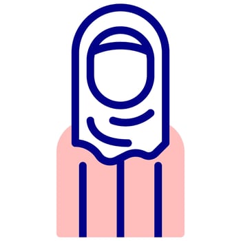 muslim woman avatar vector colored icon