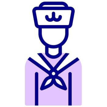 navy sailor avatar vector colored icon