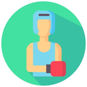 boxer avatar vector round flat icon