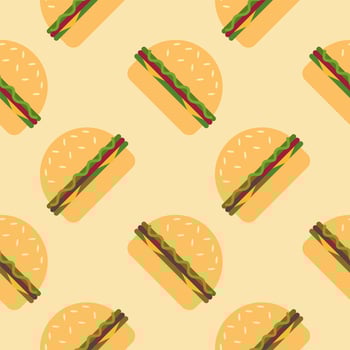 hamburger seamless pattern flat design vector illustration