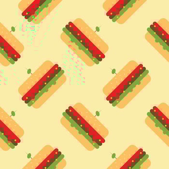 hamburger seamless pattern flat design vector illustration