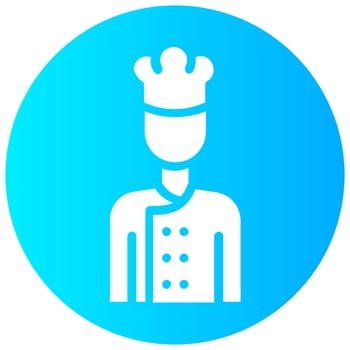 chef avatar vector round solid icon