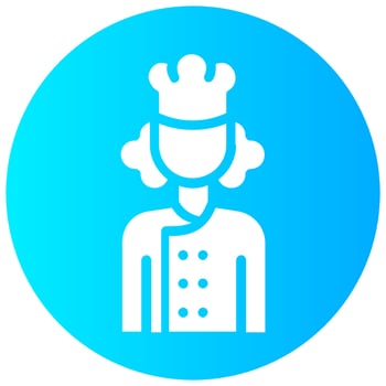 female chef avatar vector round solid icon