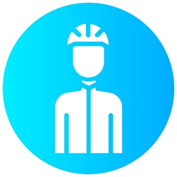 cyclist avatar vector round solid icon