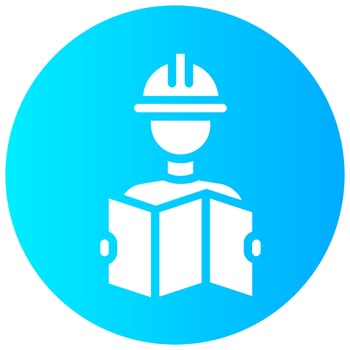 architect avatar vector round solid icon