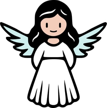 Doodle angel isolated vector illustration