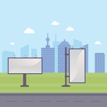 Billboard advertising logo icon vector illustration