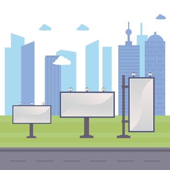 Billboard advertising logo icon vector illustration