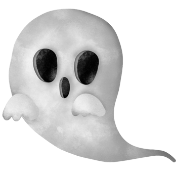 Happy Halloween, Halloween frightening ghost character. Trick or Treat with a creepy cartoon figure. png