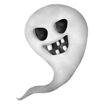 Happy Halloween, Halloween frightening ghost character. Trick or Treat with a creepy cartoon figure. png