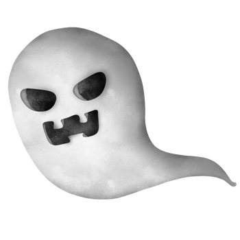 Happy Halloween, Halloween frightening ghost character. Trick or Treat with a creepy cartoon figure. png
