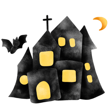 Halloween castle isolated with transparent background. The clip art of the castle. png