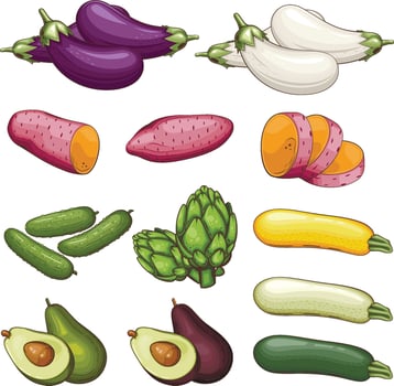 Fresh Vegetables Illustration,  Vegetables Mix vector