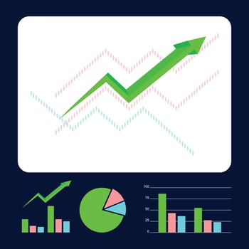 trend simple concept icons set. Contains such icons as trend setting, uptrend, downtrend, news and more, can be used for web, logo vector