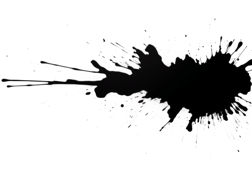 Black splash isolated. Illustration png