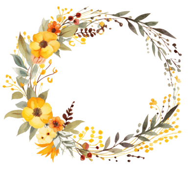 Watercolor floral frame. Illustration png