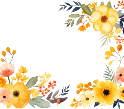 Watercolor floral frame. Illustration png