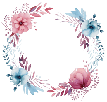 Watercolor floral frame. Illustration png