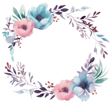 Watercolor floral frame. Illustration png