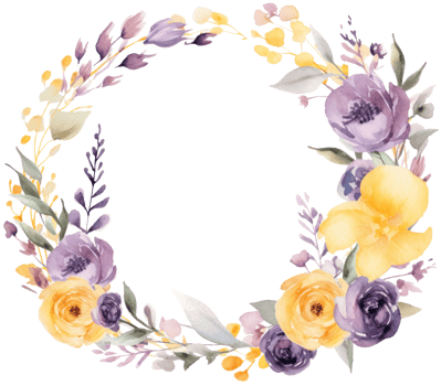 Watercolor floral frame. Illustration png