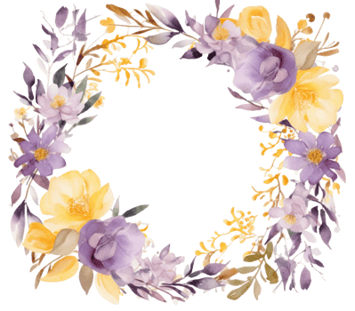 Watercolor floral frame. Illustration png