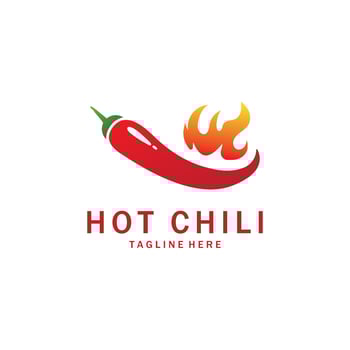 Spicy Red Chilli Logo Icon vector