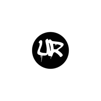 Initial UR letter drip template design vector
