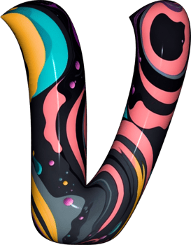 alphabet letters with abstract liquid design. png