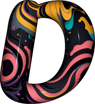 alphabet letters with abstract liquid design. png