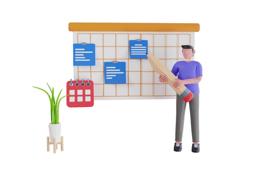 Task priority management 3d illustration. Project management, task management application. calendar with scheduled dates and appointments, to-do list with tasks and reminders png