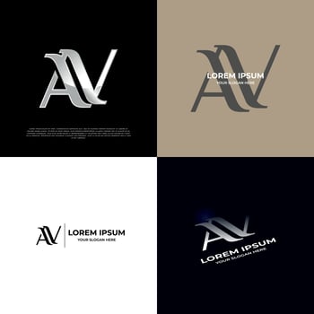 AN Initial Modern Typography Emblem Logo Template for Business vector