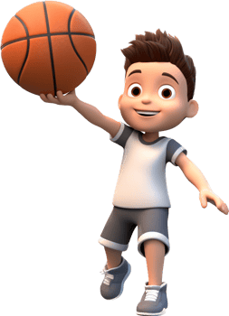Basketball player with . png
