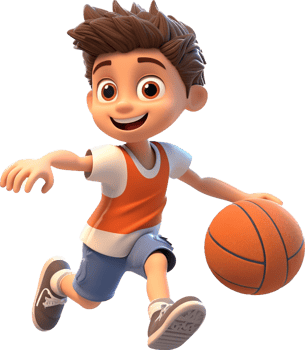 Basketball player with . png