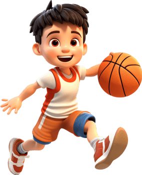 Basketball player with . png