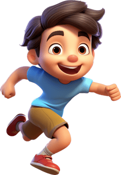 Boy is running with . png