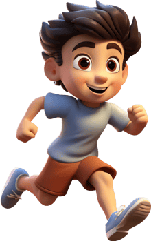 Boy is running with . png