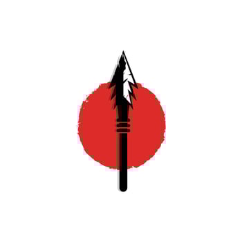 Arrowhead Spear Logo, Arrow Hunting Hipster Weapon Design, Vector Illustration Template