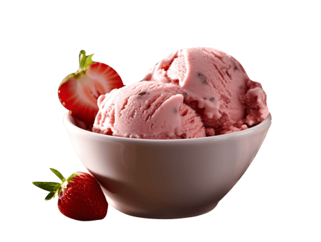 Tasty strawberry ice cream isolated on transparent background png