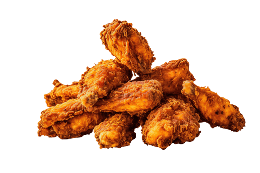 Set of fried chicken isolated on transparent background png