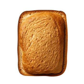 Freshly baked milky bread loaf isolated on transparent background png